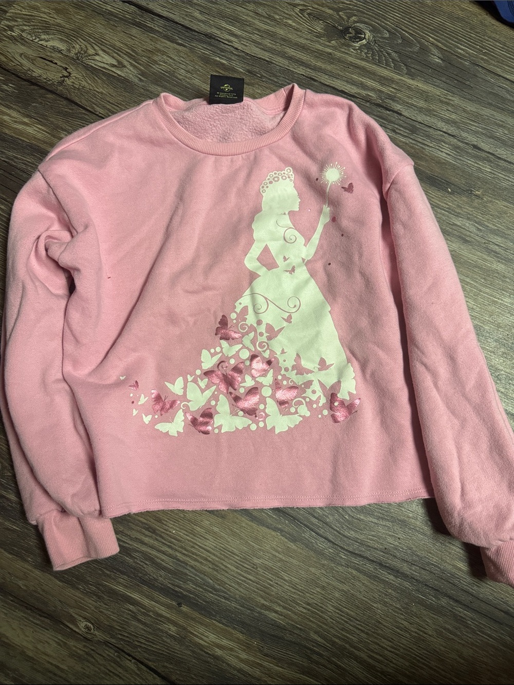 Girls' Pink Princess Graphic Pullover Sweatshirt